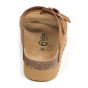 Sandalia Plataforma Cuero Mujer BILLOWY MARRON