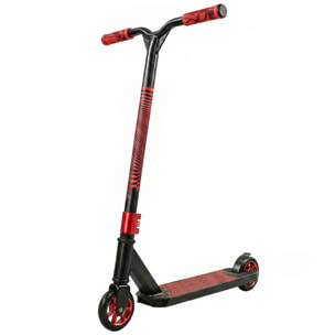 Scooter Acrobático, Scooter Freestyle con Manillar 360°, Rodamientos ABEC-9, Ruedas de PU de 120 mm, Marco de Aluminio Acero, Antideslizante, para Adolescentes, Adultos para Skatepark, Rojo