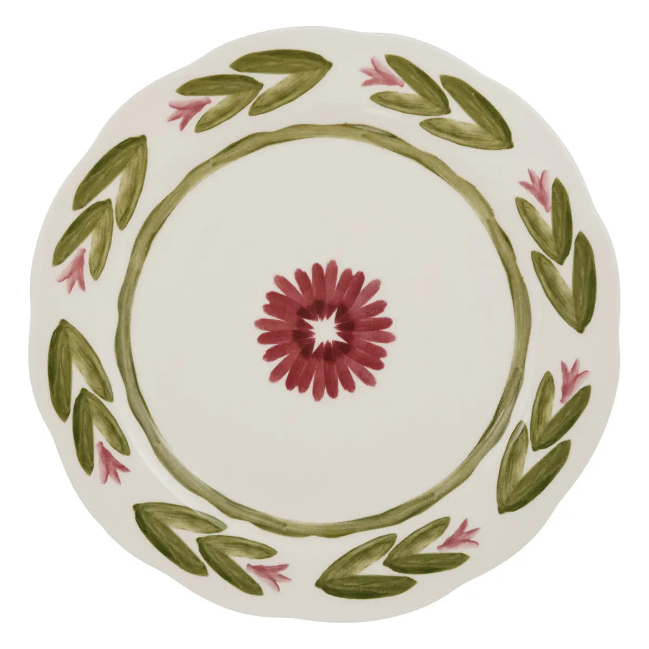 Lot de 6 assiettes plates Mona ronde D.27cm vert