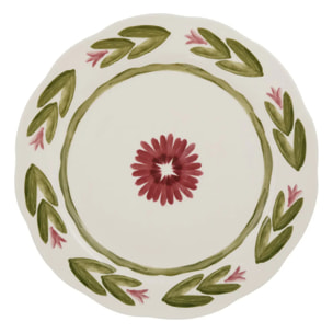 Lot de 6 assiettes plates Mona ronde D.27cm vert