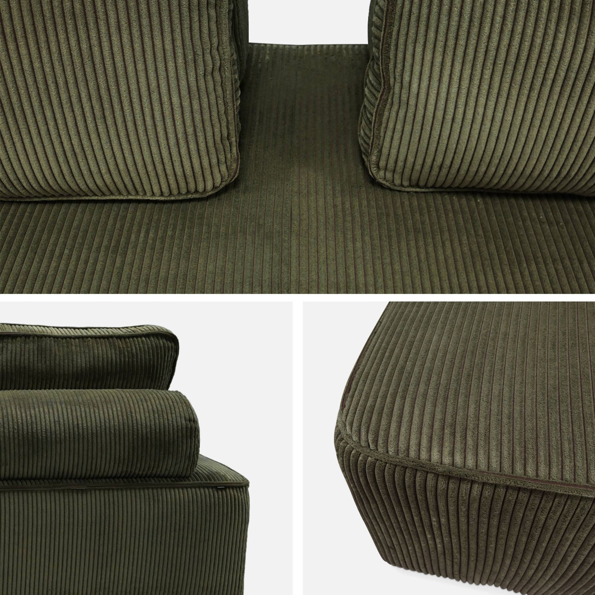 Chauffeuse 2 places pour canapé modulable velours côtelé vert foncé