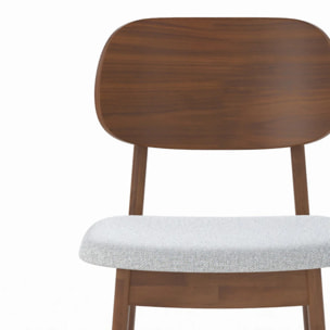 Lot de 2 chaises pour îlot central 66 cm en bois et tissu gris - Charlize