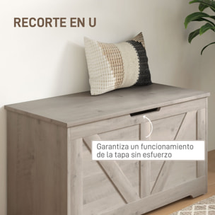 Baúl de Almacenaje para Dormitorio 100 L Banco de Almacenaje con Tapa Bisagra de Seguridad para Pasillo Salón 80x40x45 cm Gris