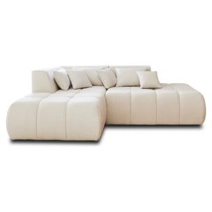 Caracas - canapé modulable d'angle gauche - 4 places - en tissu - Beige