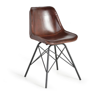 Silla de Piel 45 Cm Estilo Industrial