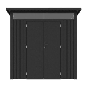 Abri de jardin métal Gris Anthracite 4.37m² + kit d'ancrage