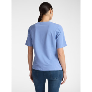 Elena Mirò - Camiseta de algodón con logo Monogram - Light - blue