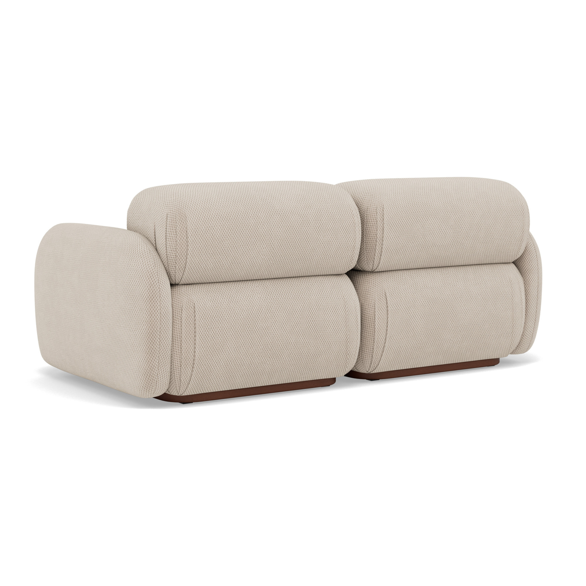 Penelope - canapé droit modulable 2 places en velours texturé - Beige
