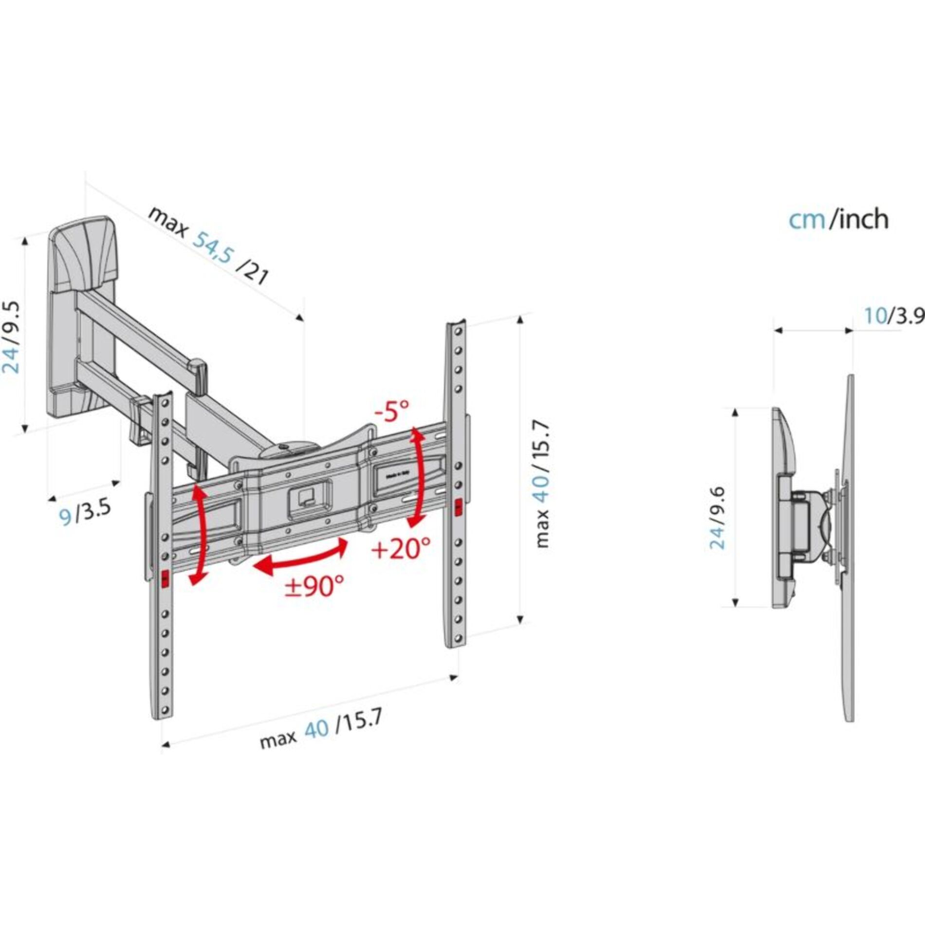 Support mural TV MELICONI GS DR 400 PLUS FB