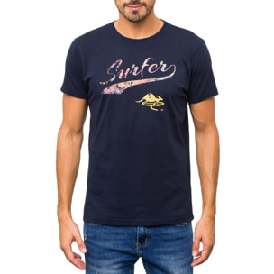 T-shirt in cotone 150 gr Hot Buttered Surfer Colore Blu.