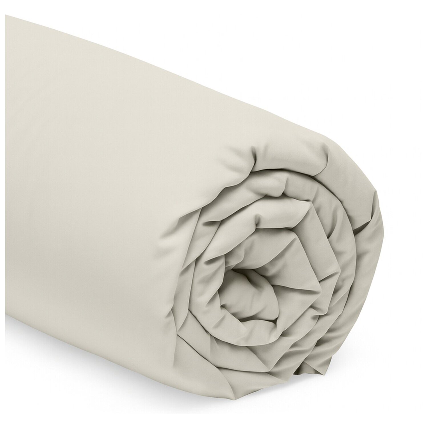 Drap housse uni 100% coton - gris perle