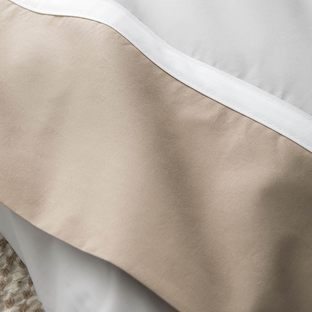 Housse de couette unie en percale de coton, Made in France, TOI ET MOI CLAIR D'AURORE , Beige