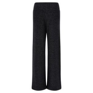 Pantaloni ampi in felpa tricot con vita risvoltabile