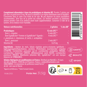 Nutri&Co Probiotiques Flore Intime Confort & Santé du Microbiote - 60 gélules