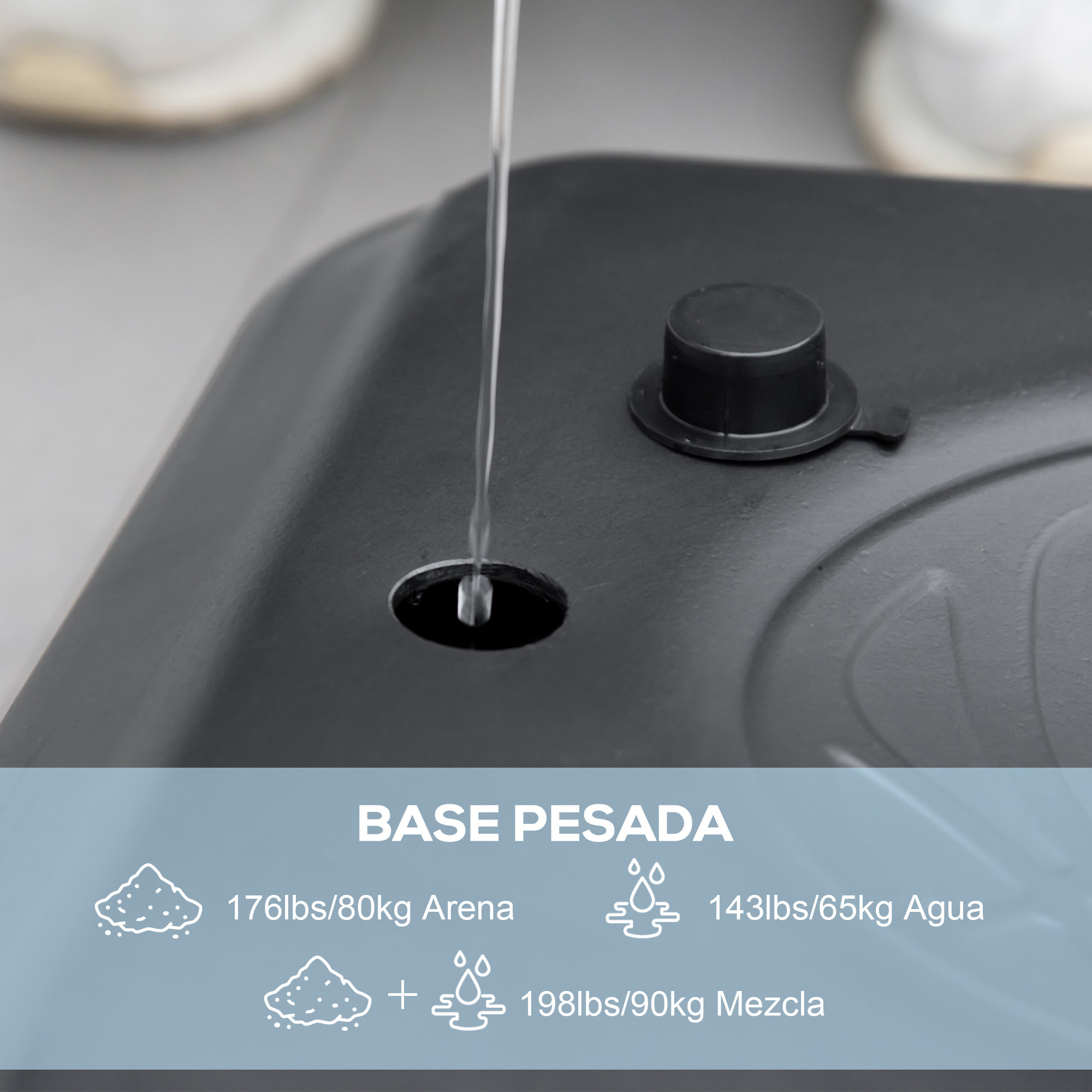 Canasta de Baloncesto de Exterior 2 en 1 con Altura Ajustable 230-305 cm Aro de Baloncesto para Piscina con Soporte Canasta de Baloncesto con Ruedas Base Rellenable Negro