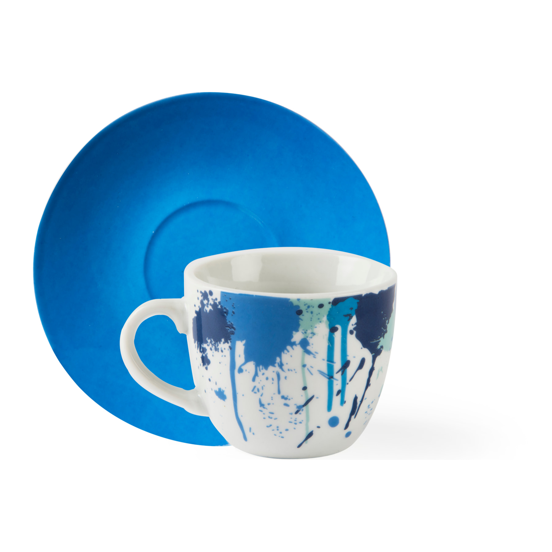 Set 6 Tasses à Café avec Soucoupes Excelsa – Dripping, Porcelaine Multicolore