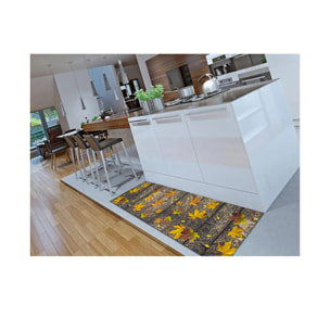 SPRINTY Alfombra vinílica de cocina diseños otoñales en amarillo, varias medidas disponibles.