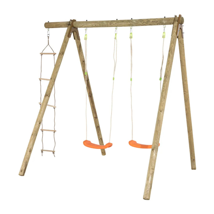 Portique bois 2,30 m Artix TIRIDOU - 3 enfants