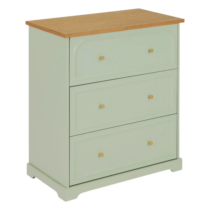 Commode Mohéa vert céladon 3 tiroirs