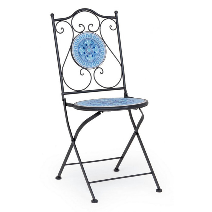 Set di 2 sedie BISANZIO pieghevoli con mosaico