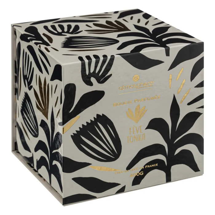 Bougie parfumée Plum 400g pot verre fève tonka