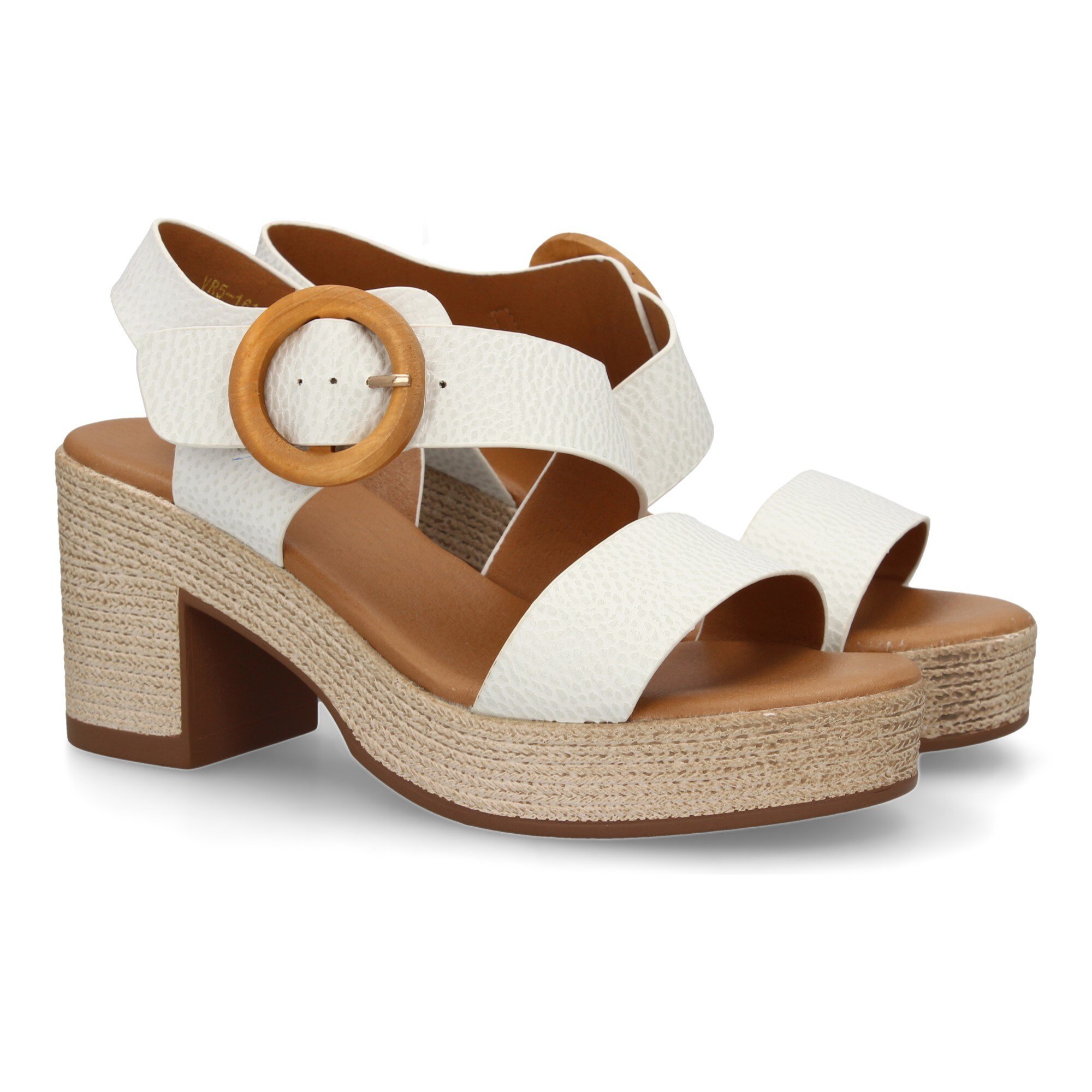 Sandalia de tacon para mujer diseño moderno elegante y comodo con tiras cruzadas en el talon.