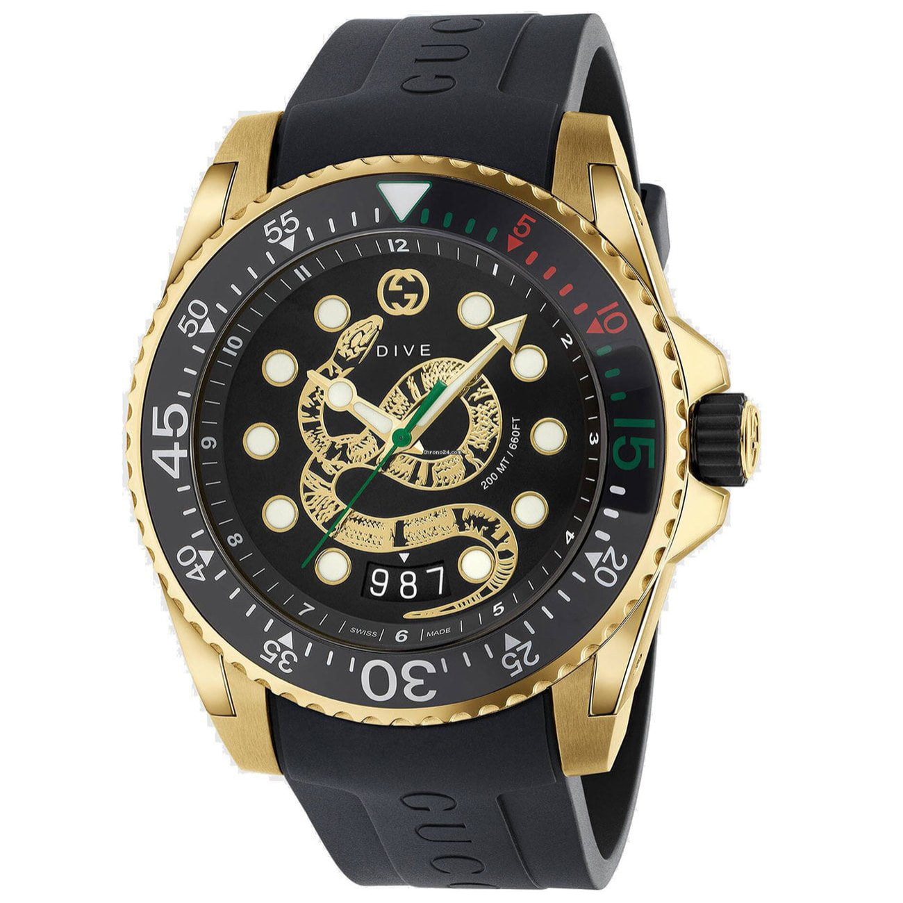 Reloj Gucci YA136219 Hombre Analogico Cuarzo con Correa de Caucho