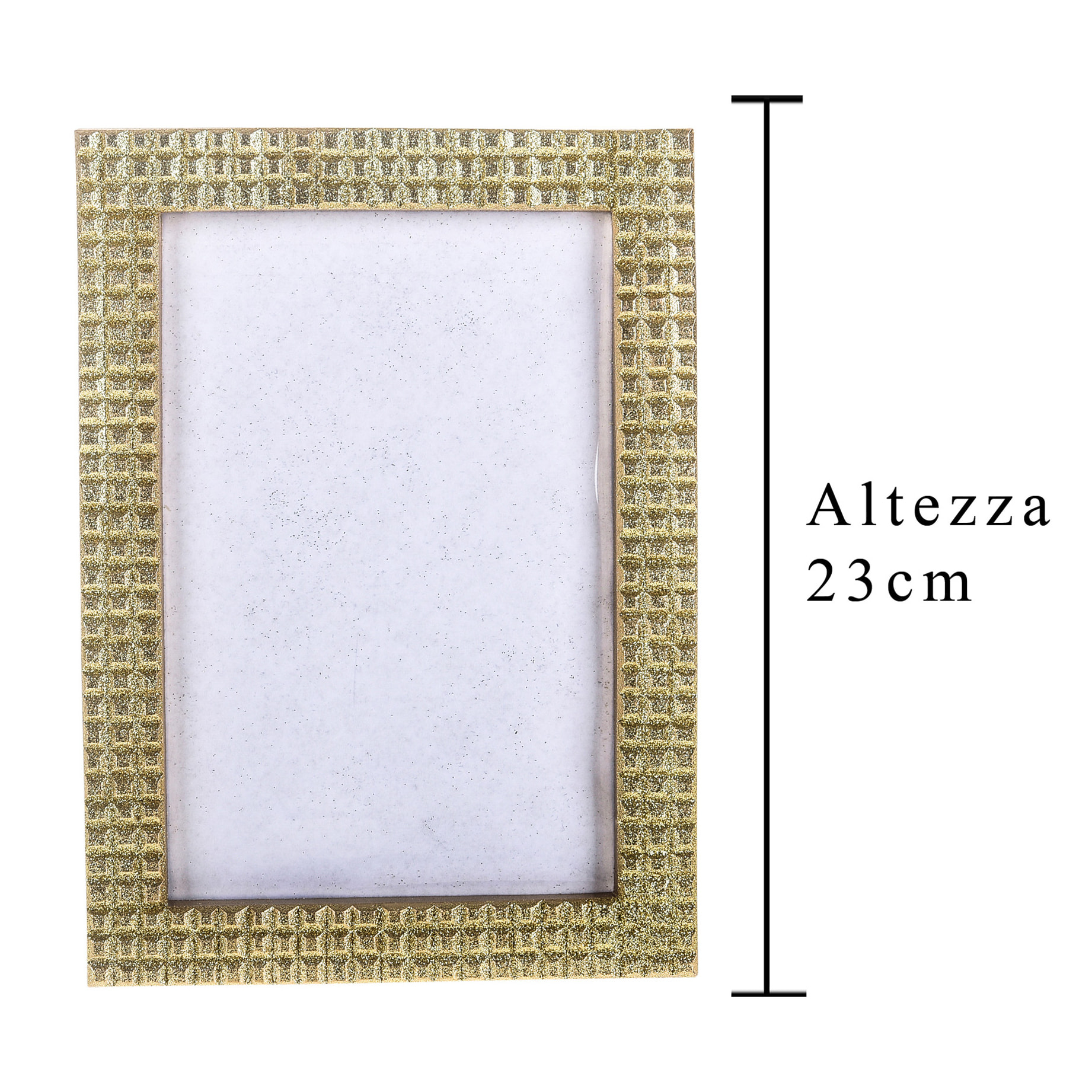 Portafoto Dorato. Altezza 23 Cm - Pezzi 3 - Pezzi 2 - 16,5X23X2cm - Colore: Dorato - Bianchi Dino