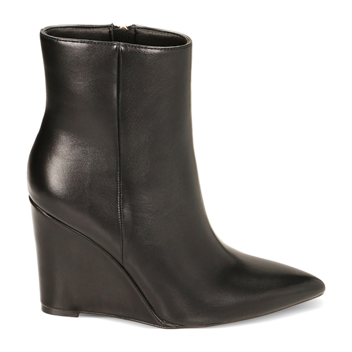 Ankle boots neri, zeppa 9,5 cm