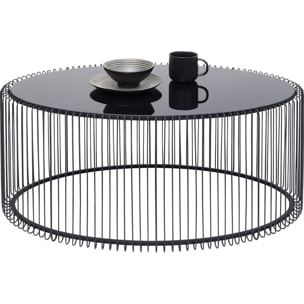 Table basse ovale Wire 60x90cm noire Kare Design