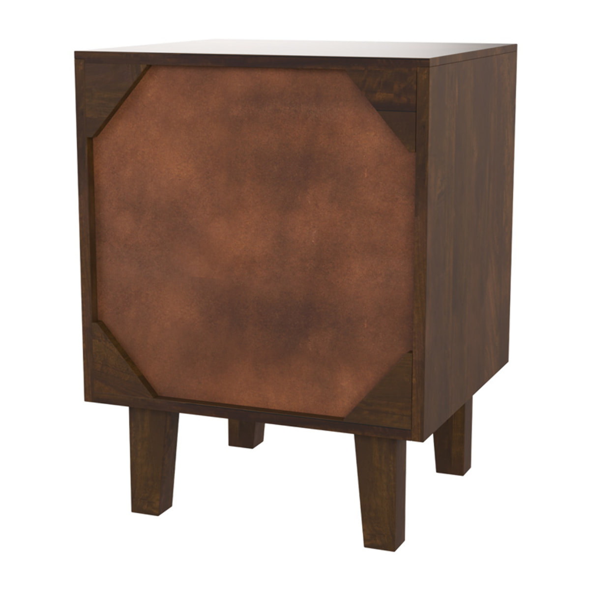 Table de chevet en bois et métal, 1 tiroir et 1 porte  - Taiko