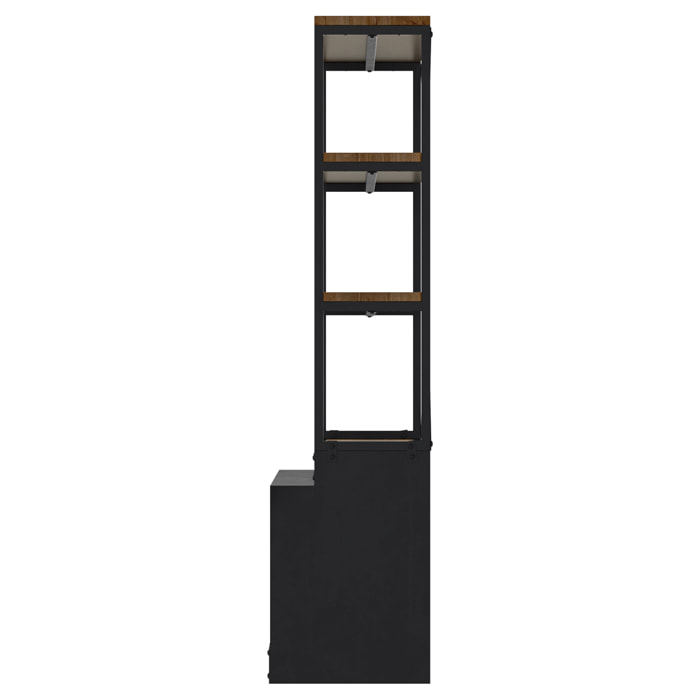 Bibliothèque 160 cm en bois et métal - Goa