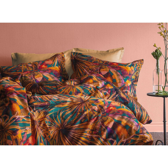 Parure housse de couette et taies oreiller 100% Satin de Coton imprimé