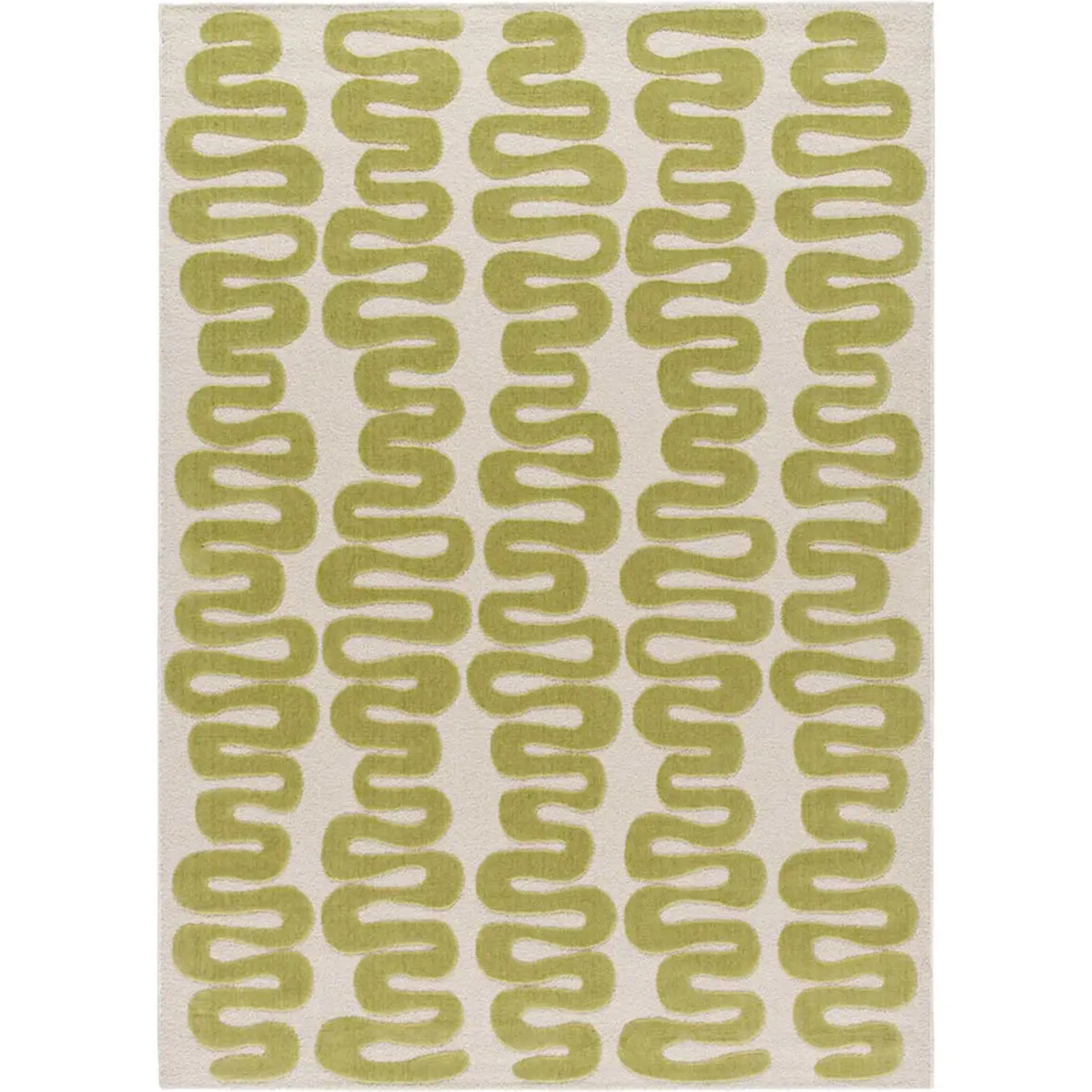 FLASHY Alfombra moderna de pelo corto verde, varias medidas disponibles.