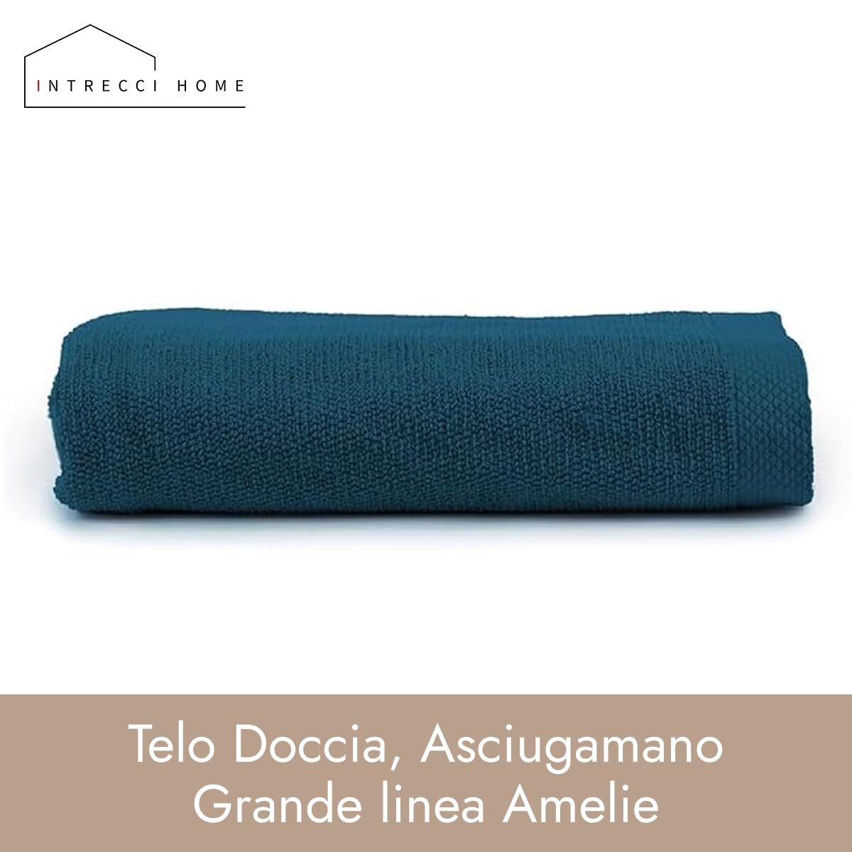 INTRECCI HOME Telo Doccia, Asciugamano Grande in Puro Cotone 500 g, , Morbidezza Extra, Assorbenza Superiore, Elegante e Durevole,
