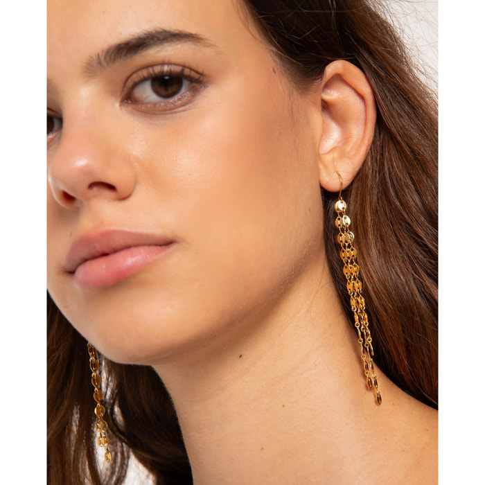 Pendientes de mujer de aro con tiras.