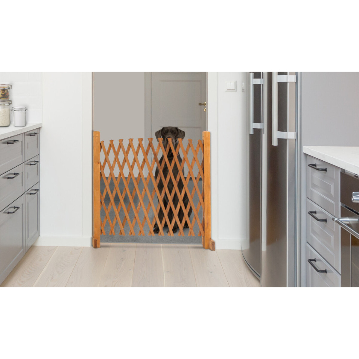 Barrière extensible en bois