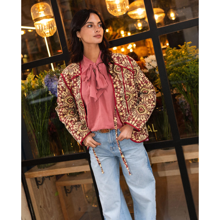 Chaqueta acolchada de mujer con estampado