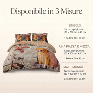 Parure Copripiumino in 100% Cotone con Federe Coordinate, Morbida e Traspirante, Certificata OEKO-TEX, Fantasie Moderne per Camera da Letto