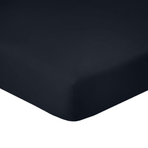 Drap housse - bonnet 28cm 100% coton 57fils noir