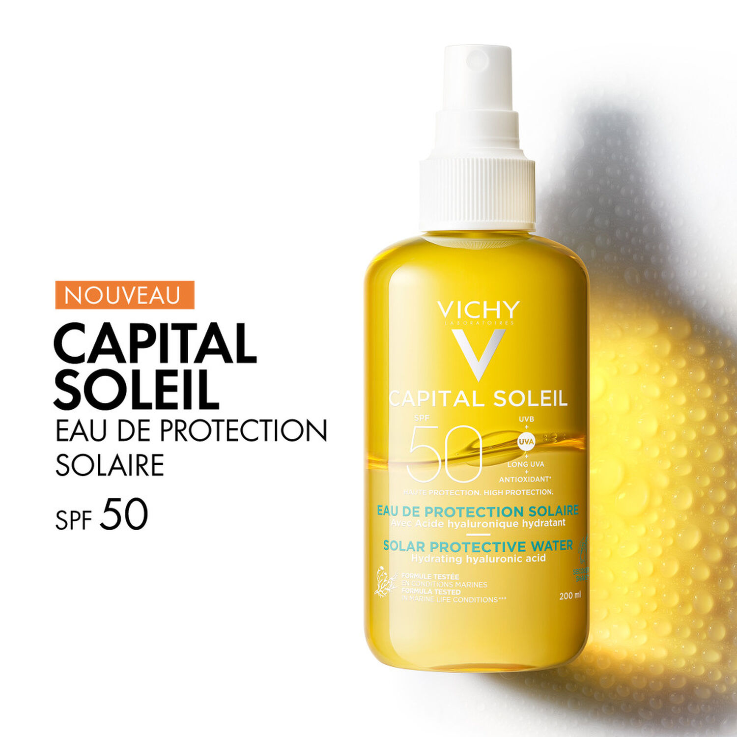 Capital Soleil SPF50 - Eau de Protection Solaire Hydratante 200 ml