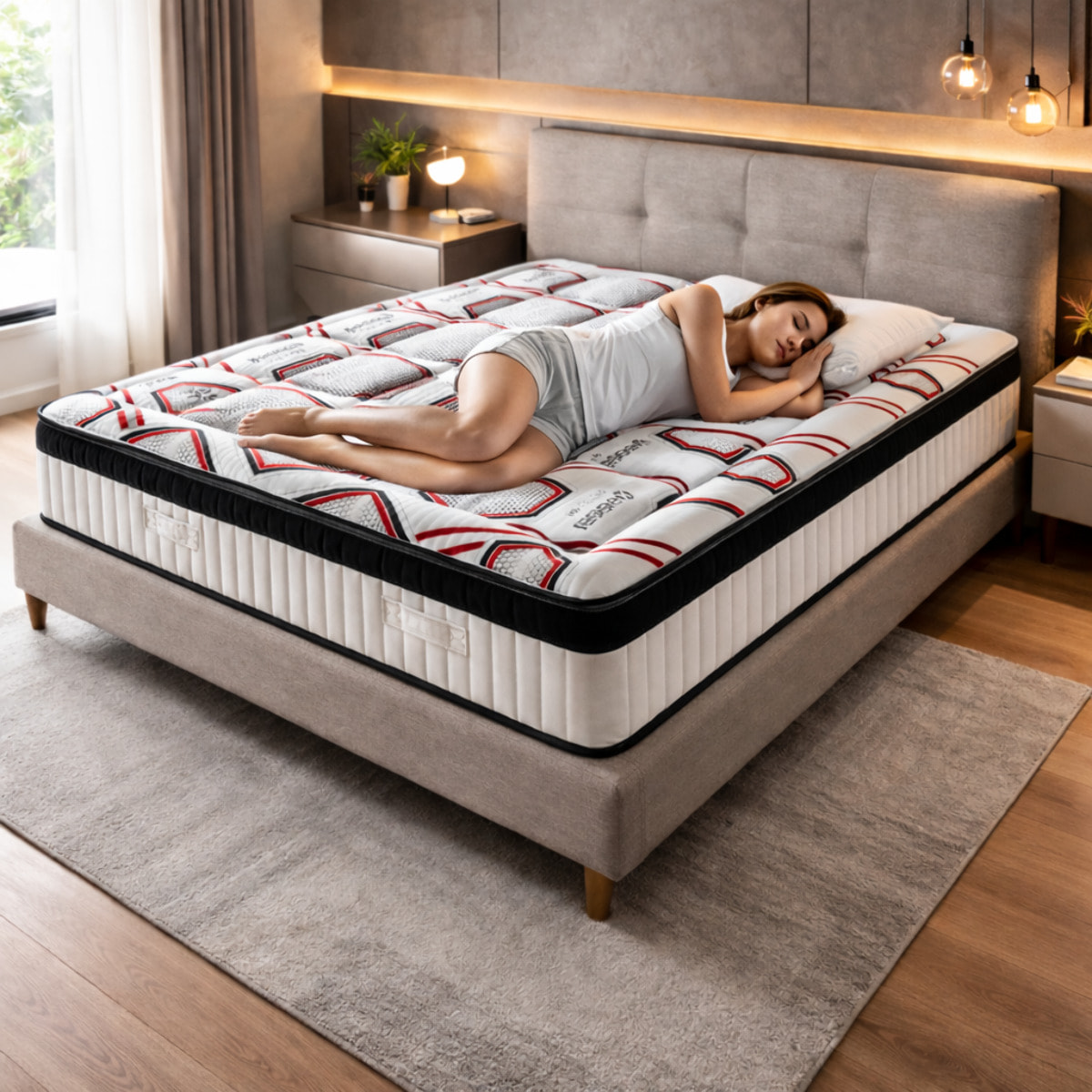 Materasso Marte Matrimoniale Memory 3 Strati a 7 Zone Differenziate H26 Sfoderabile 160x195 (Tessuto Hi-Tech - Antiacaro - Anallergico - Antibatterico - Ergonomico)