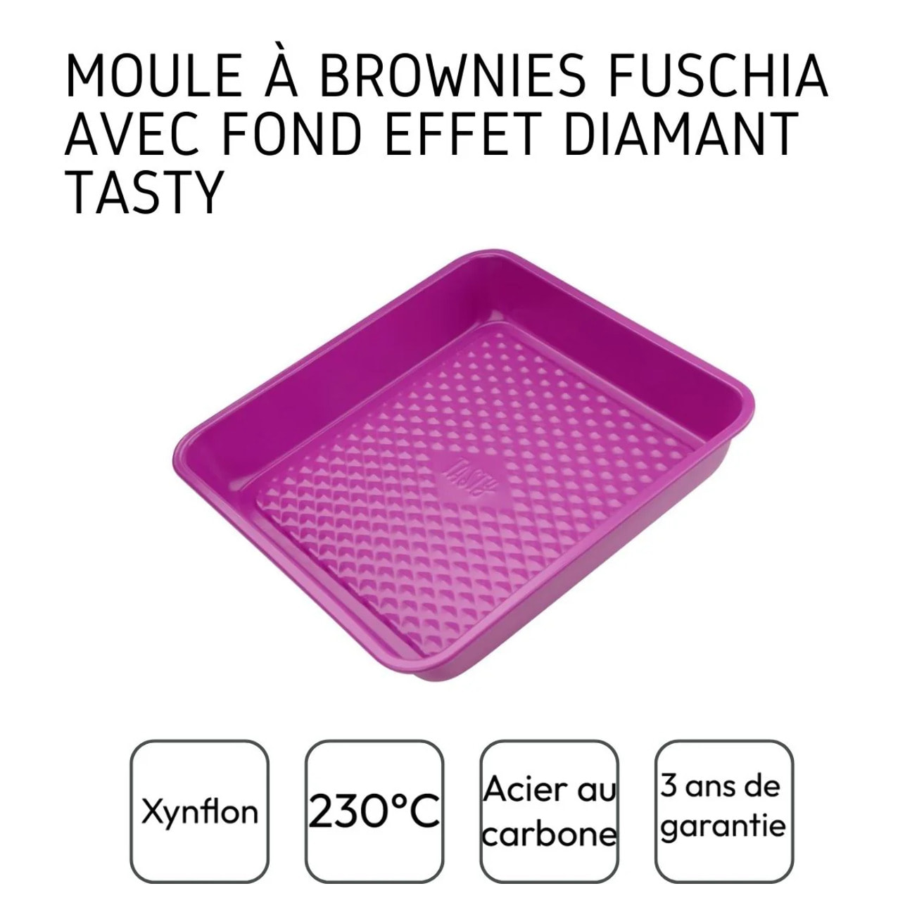 Moule à brownie fuchsia 23 cm Tasty Pâtisserie