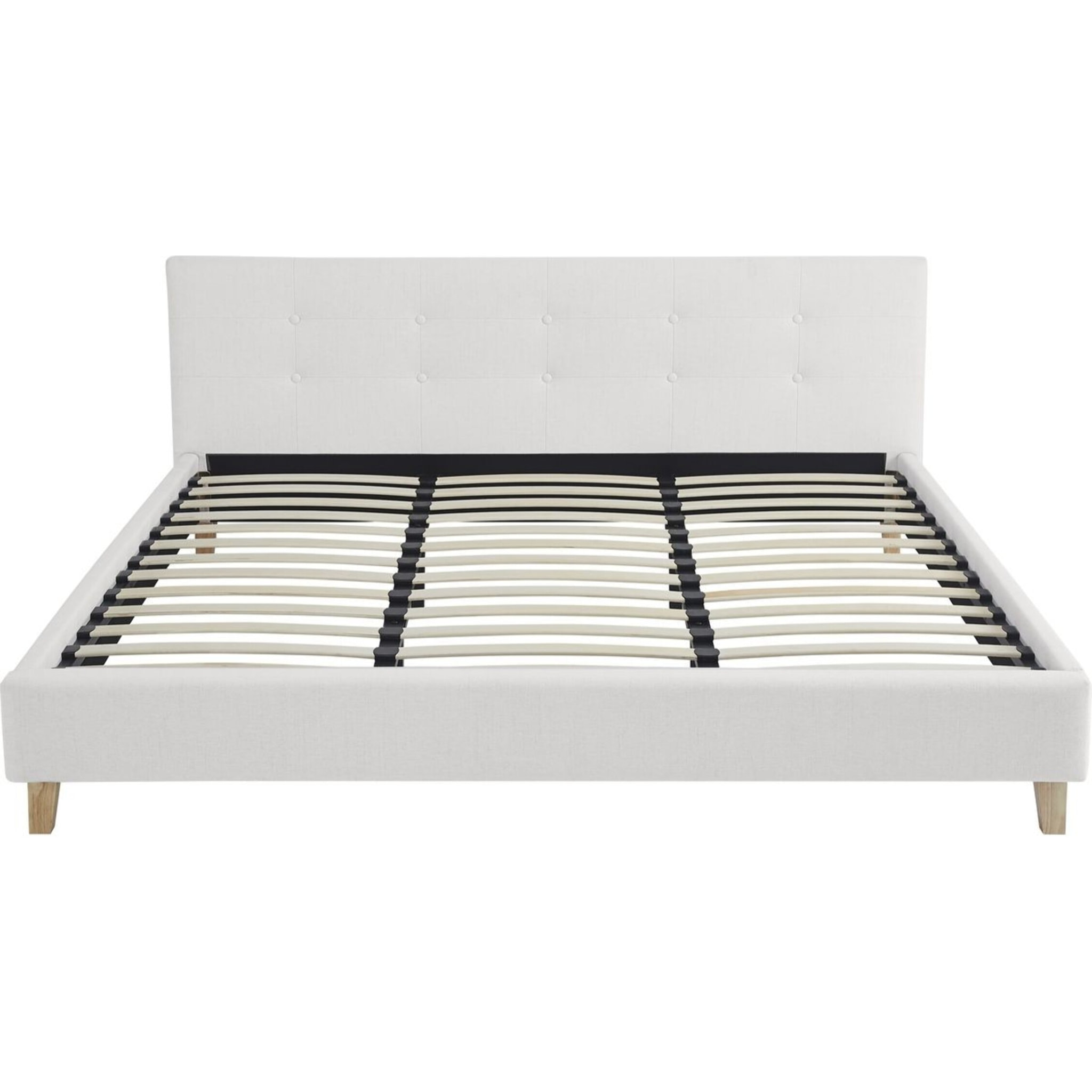 Lit avec tête de lit en tissu - MILO