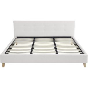 Lit avec tête de lit en tissu - MILO