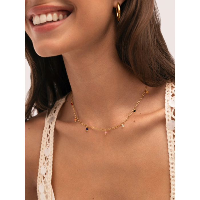 Collana Chic Dancing Stones Acciao Placcato Oro