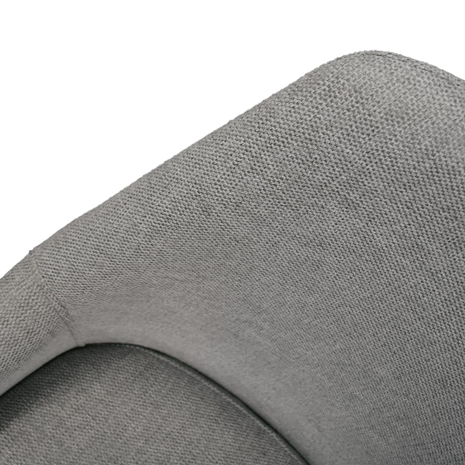 Set di 4 sedie TALLINN in tessuto grigio e gambe in metallo nero opaco, con braccioli