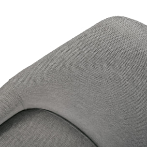 Set di 4 sedie TALLINN in tessuto grigio e gambe in metallo nero opaco, con braccioli