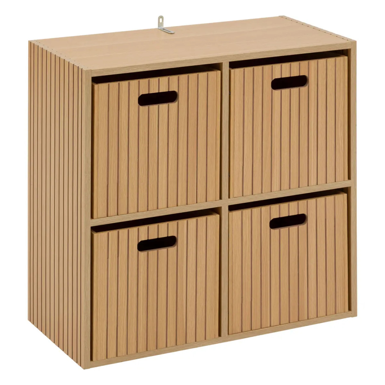 Étagère 4 cases "Tasso" effet bois naturel