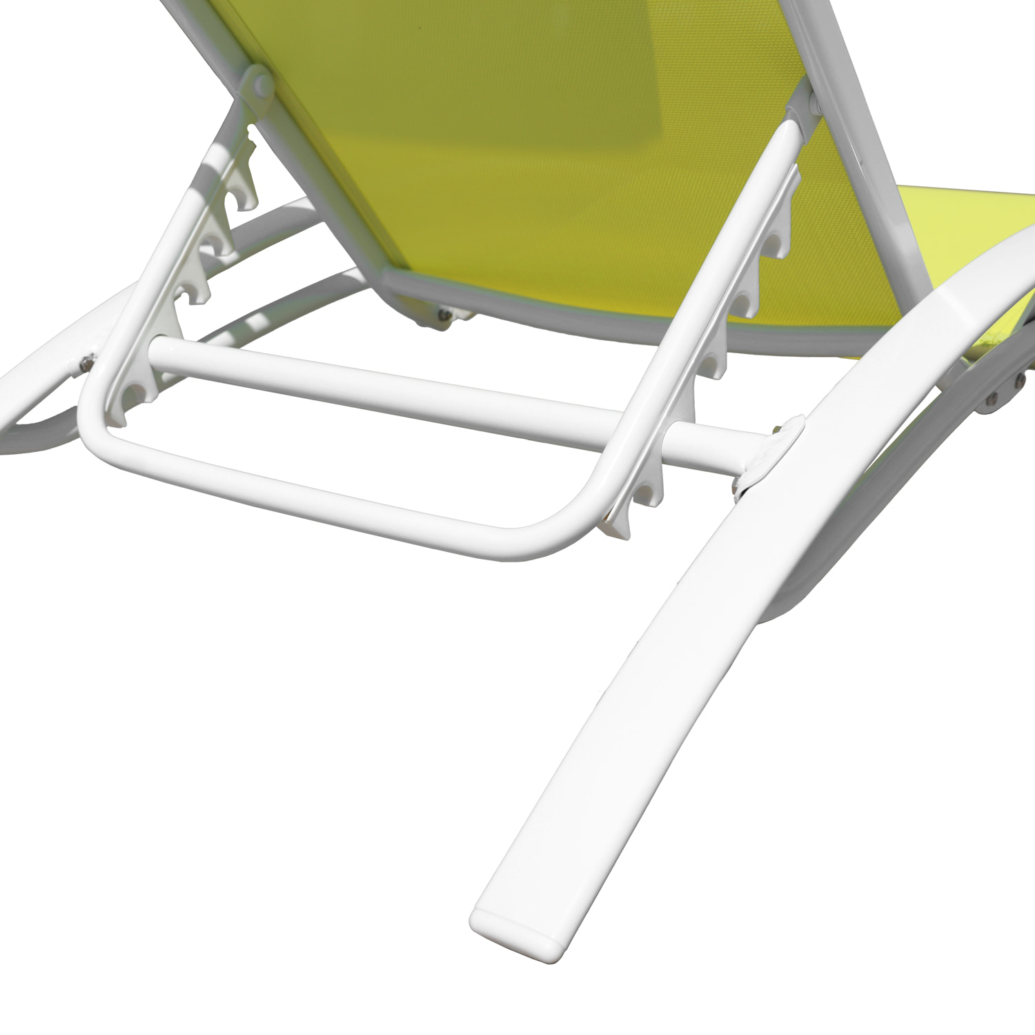 Lot de 2 transats GALAPAGOS en textilène vert - aluminium blanc